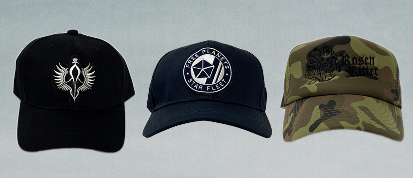 帝国軍刺繍帽子、同盟軍刺繍帽子、ローゼンリッター刺繍帽子